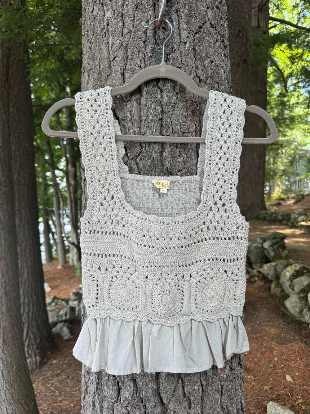 Rebellion Again Crochet Cotton Top XS